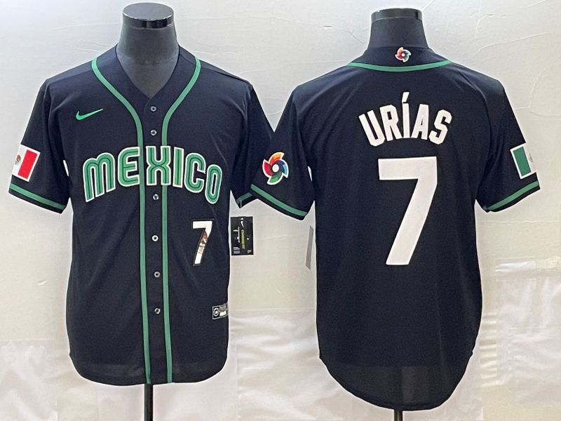Men 2023 World Cub Mexico #7 Urias Black Nike MLB Jersey36